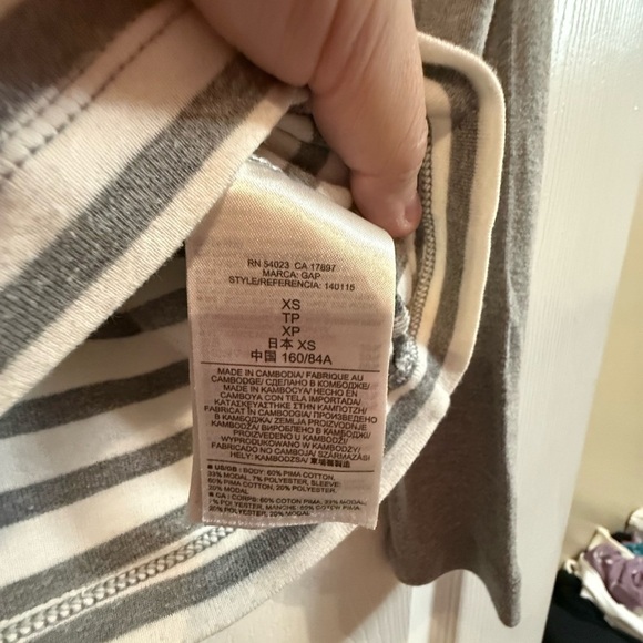 GAP Gray and White Striped Top - Picture 2 of 4
